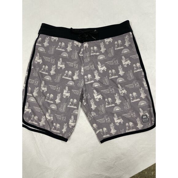 Travis Mathew El Fiestro Board Shorts Size 32 5 O’clock Beer‎ Print - Picture 2 of 8
